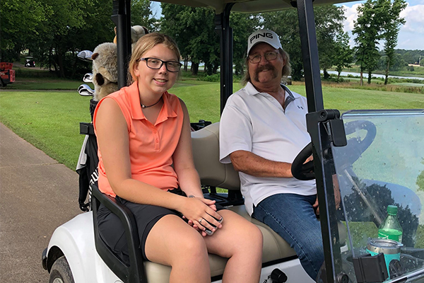 Mailey & Paw Paw at Golf Course